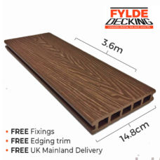 3.6m composite decking brown