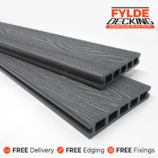 grey woodgrain composite decking 3.6m