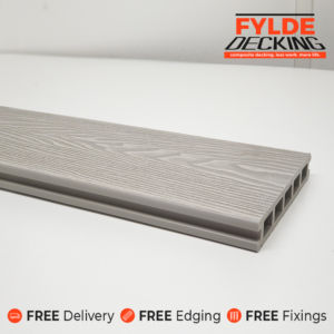 composite decking board 3.6m woodgrain silver white