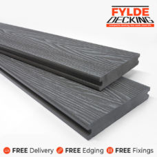 Solid 3.6m decking slate grey board