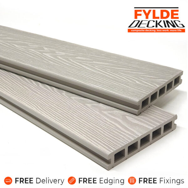 ash white composite decking