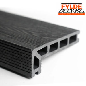 slate grey composite decking step edge