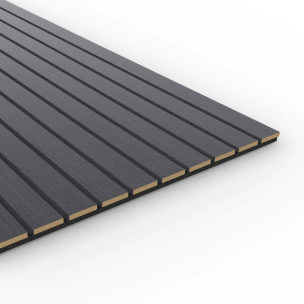 black wide acoustic panelling